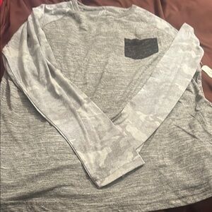 Gray Long Sleeve Shirt with Pocket